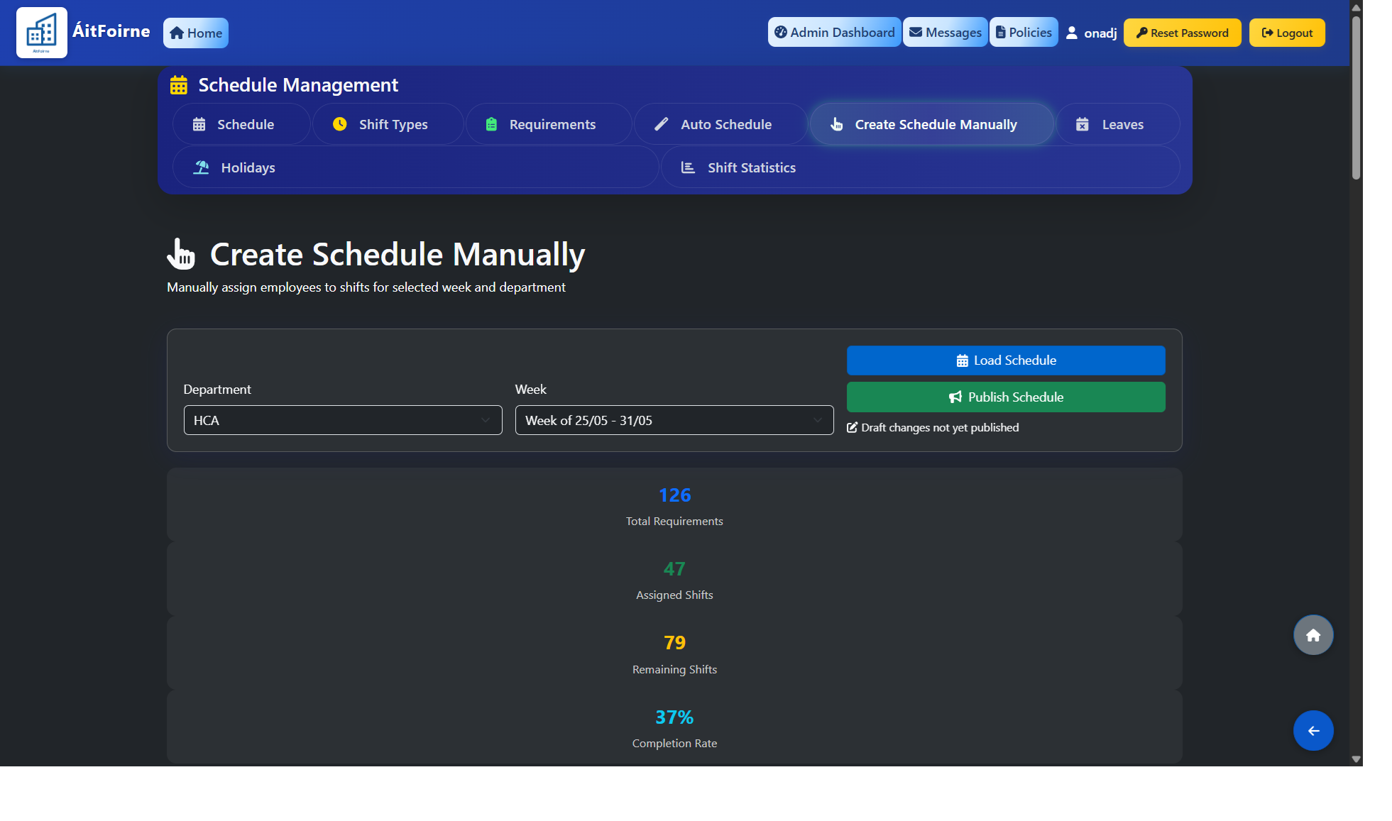 Navigate to Schedule