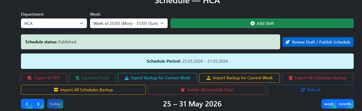 Confirm the Schedule is Published