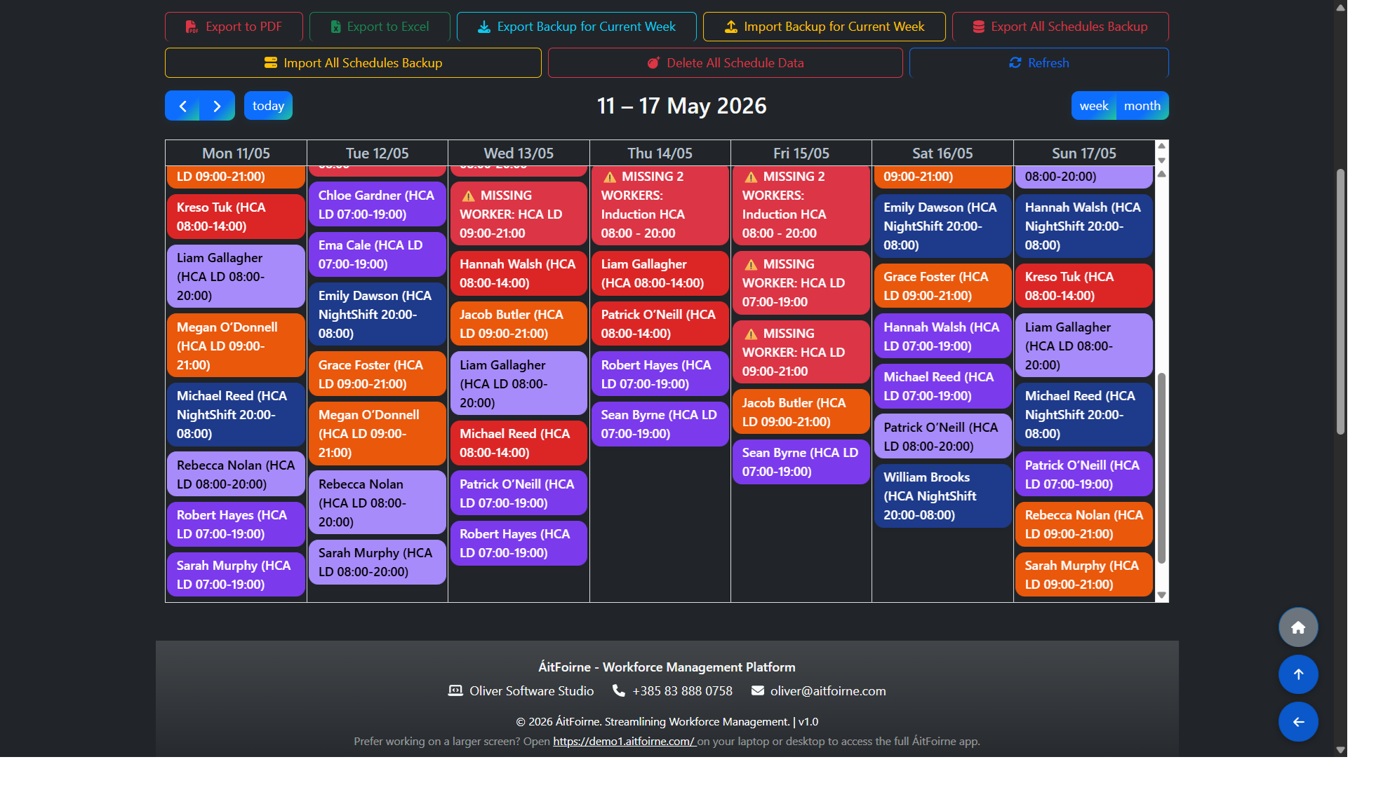 Finding Uncovered Shifts in the Calendar - Worker Missing