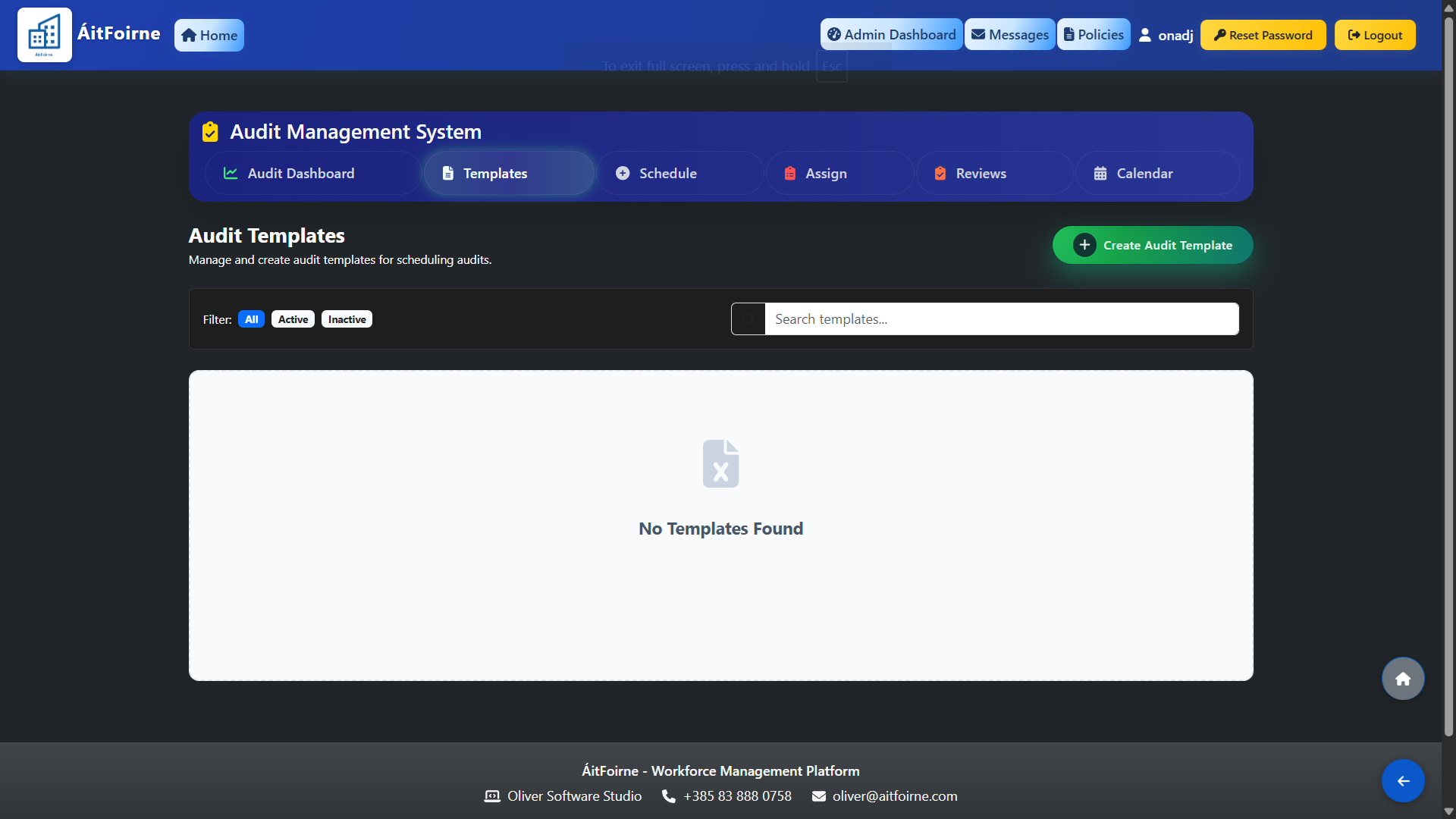 Create an Audit Template