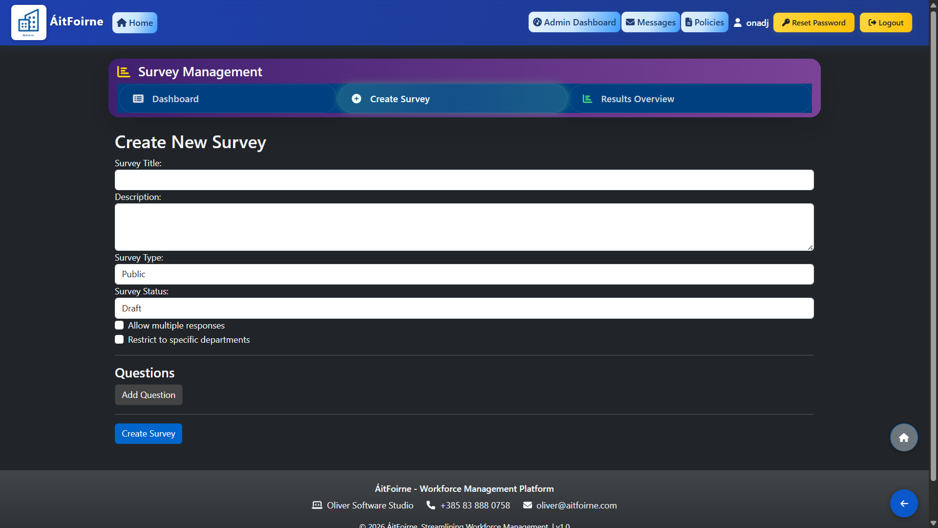 Creating a New Survey