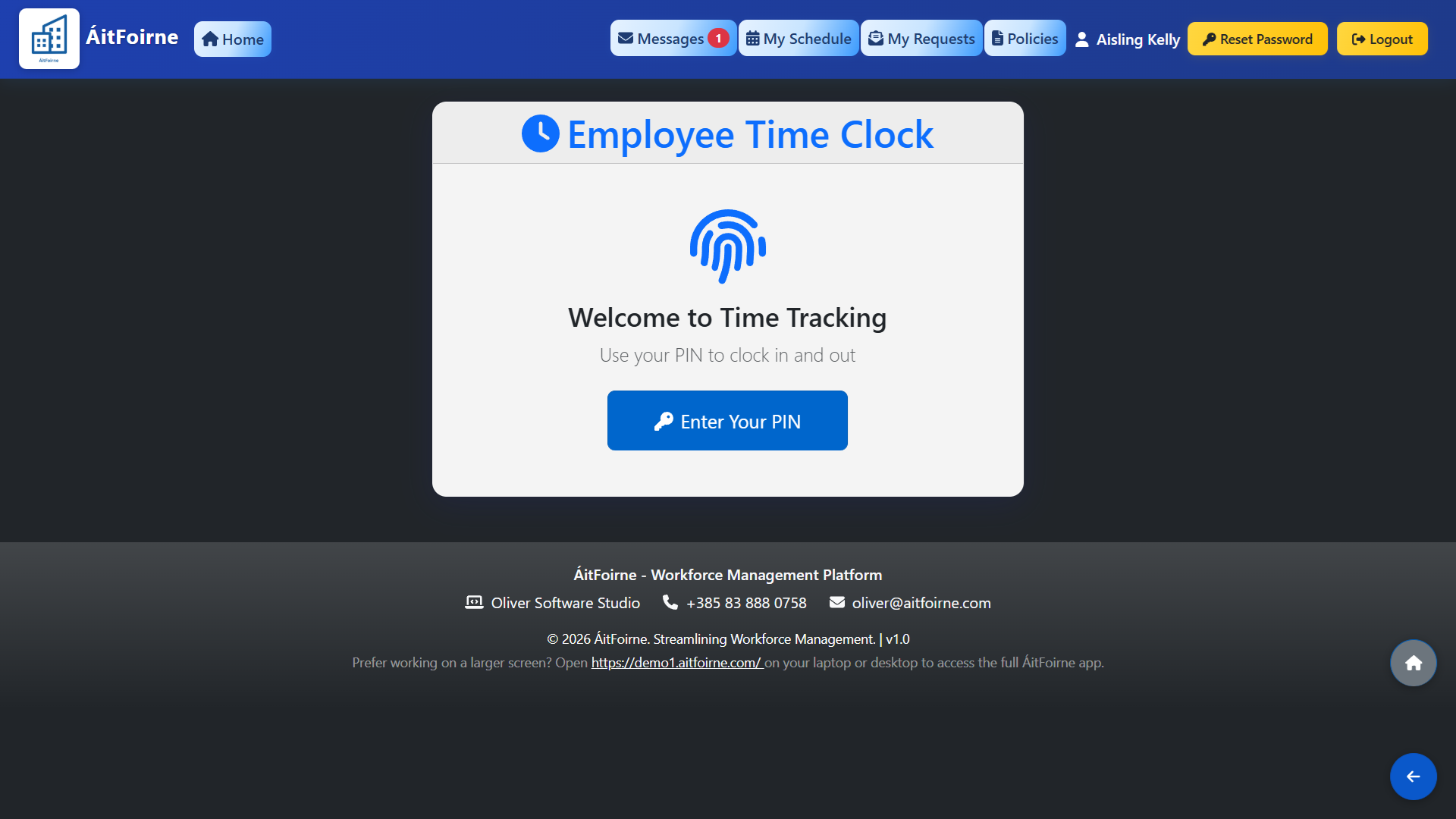 Your Time Clock PIN