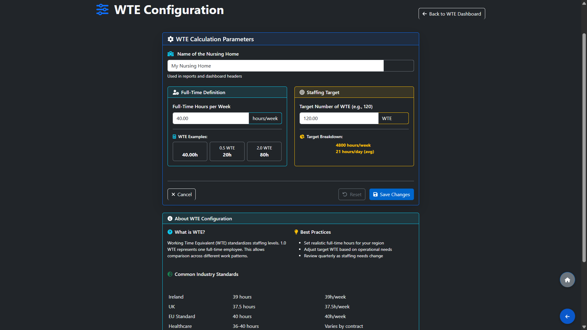 Opening WTE Configuration