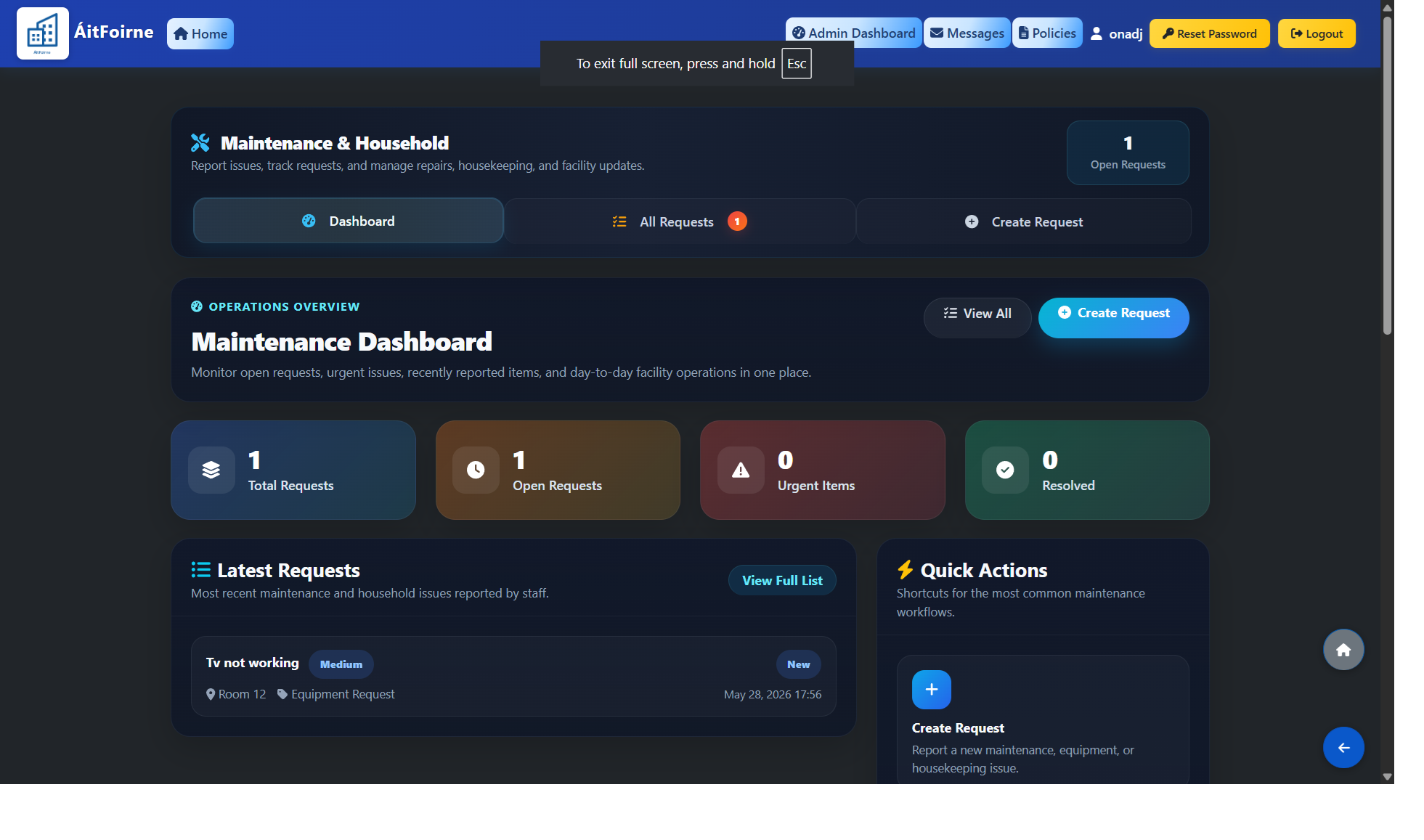 Report issues, track requests, and manage repairs, housekeeping, and facility updates