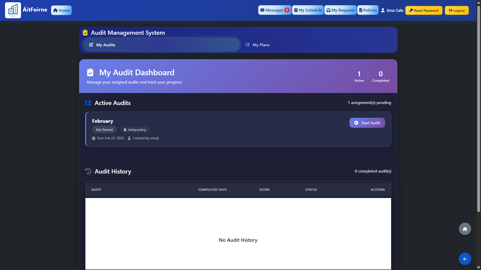My Audits Overview